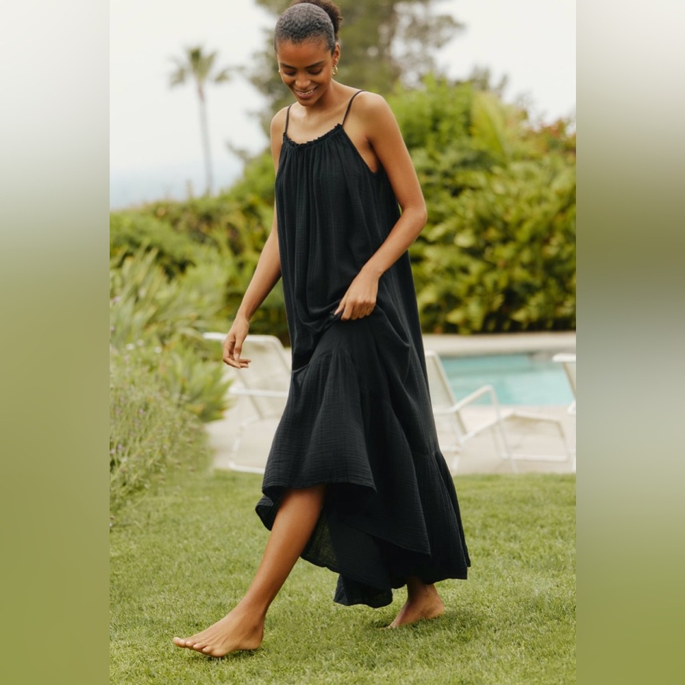 Anthropologie Black High Low Dress l